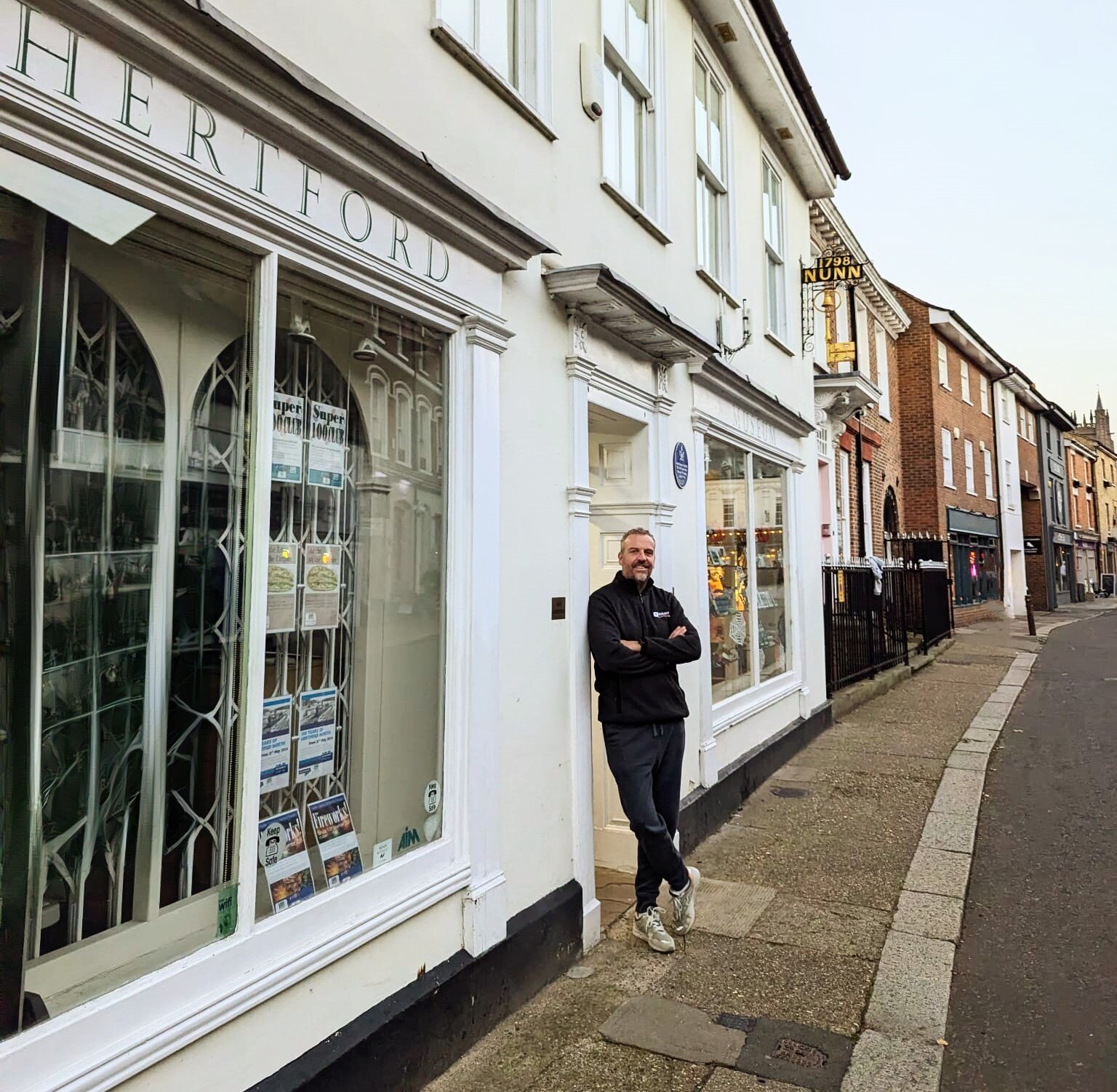 James Naylor at the entrance to the historic Hertford Museum